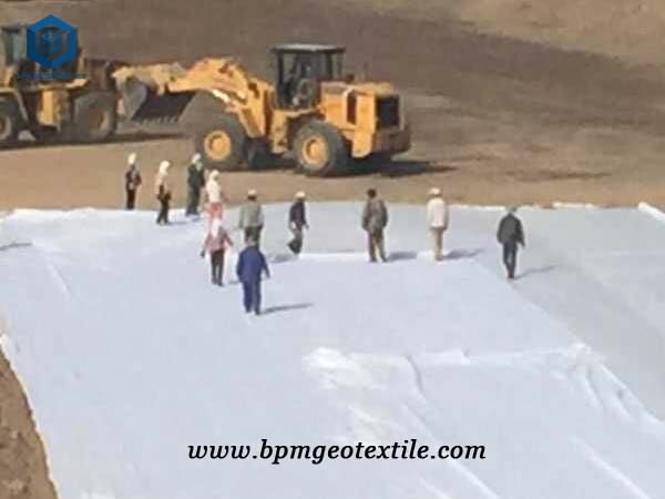 Nonwoven geotextile matereial for mine tailing pond project