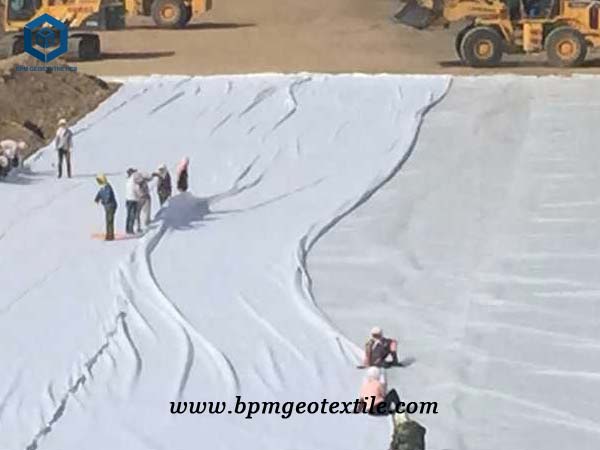 Nonwoven geotextile material for mine tailing pond project