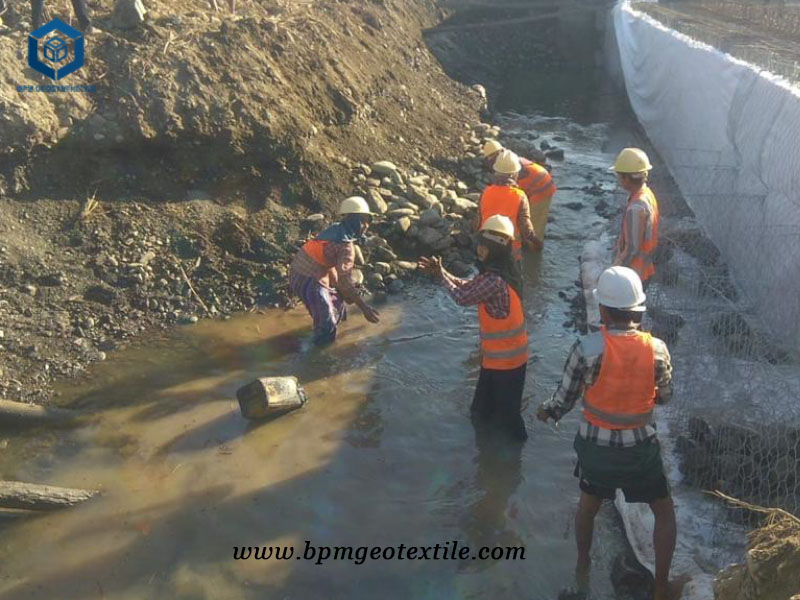 Needle Punched Nonwoven Fabric for Slope Stabilization Project in Myanmar