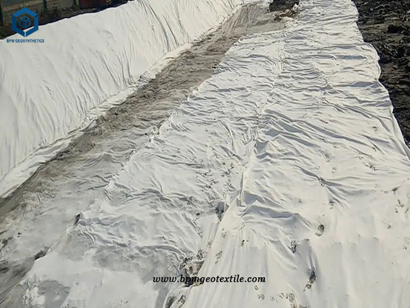 Nonwoven Geotextile Mesh Used for Indonesia Road Pavement Project in Indonesia